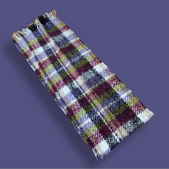 Made in France P. Cornillon Mohair Blend Plaid Scarf - Picture 12 of 13